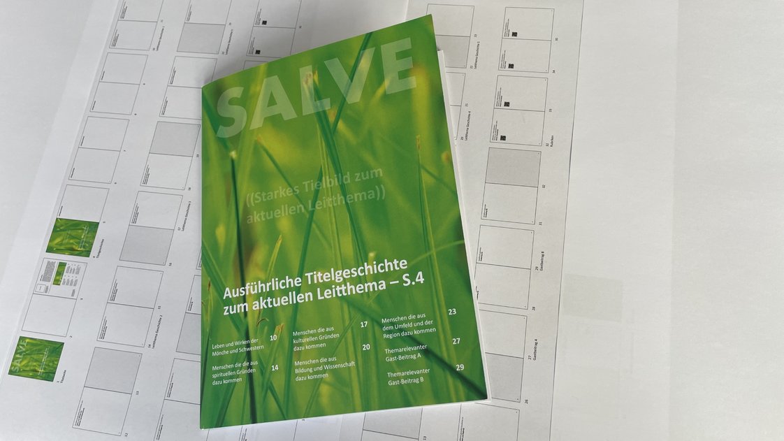 «Wertvolle Begegnung» - Richtlinien Aussenkommunikation | Anwendung Magazin «Salve» | in Arbeit